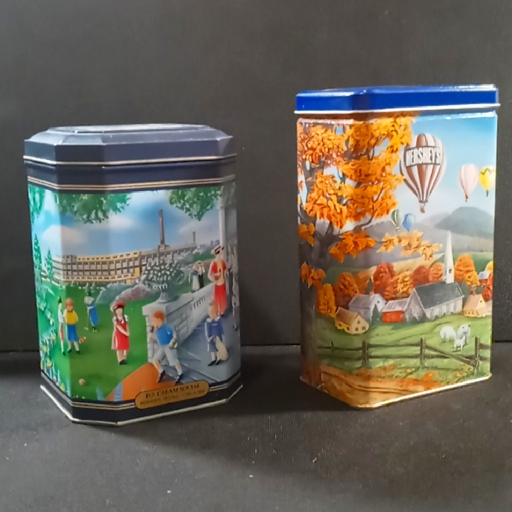 Vintage 1994 Hershey's "Hometown Series Cannisters (Cannister #10 & #11)